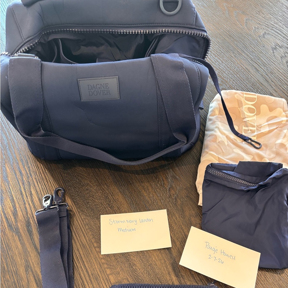 Dagne Dover Landon Carryall Tote in Storm Navy - MEDIUM